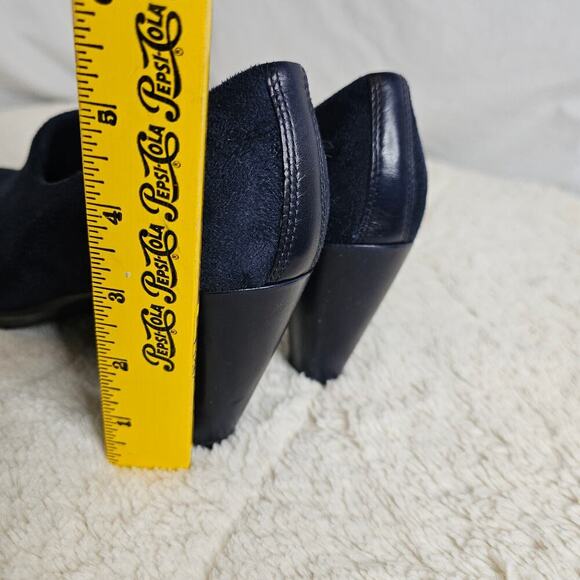Ecco Danish Design Navy Suede Sz40 heels Pump Slipon shoes. Career. Work. Office - Picture 3 of 15